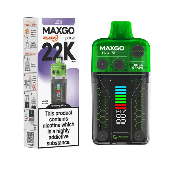 Triple Grape RELX MaxGO Pro 22K Disposable Vape Kit 